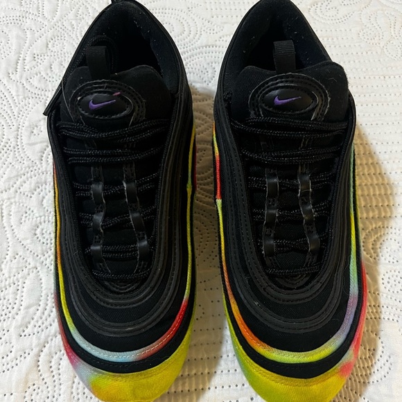 Nike Air Max 97 Tie Dye Black Multi-Color CK0841-001 Sneakers Mens Size 7 - Picture 2 of 13